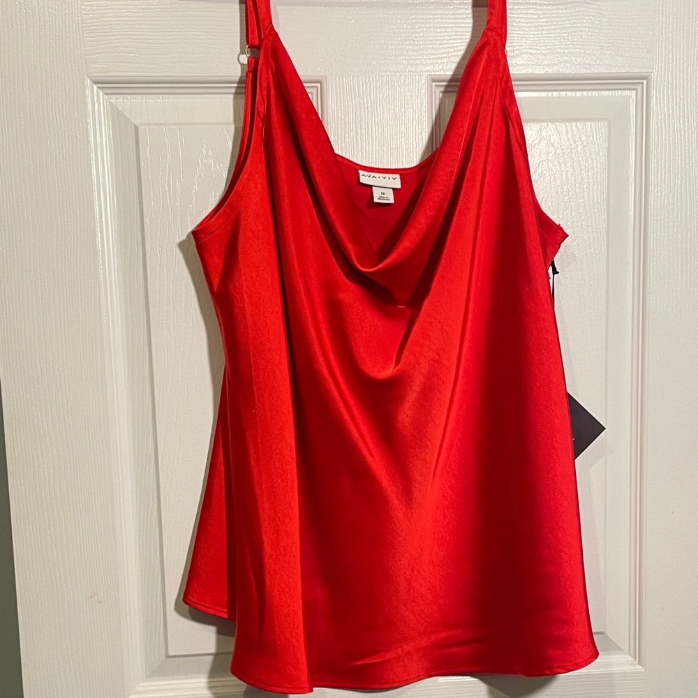 Ava & Viv Bold Red Satin Camisole Party Top